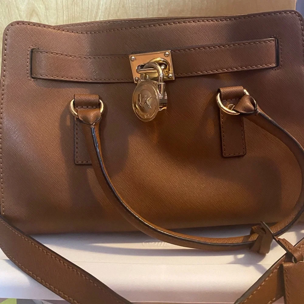 COPY - Michael Kors cognac brown Saffiano Leather Purse - Picture 2 of 14